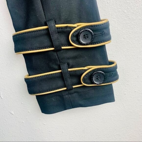 Marciano Luxury Gold Piped Black Trench Dress Coat - Picture 12 of 15